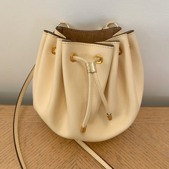 Ulla Johnson Handbags - Ulla Johnson Women's Paloma Cream Ruched Leather Crossbody Bag